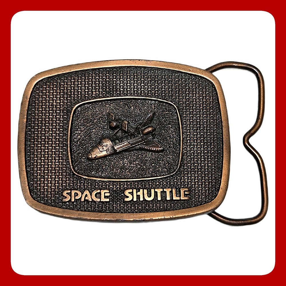 Buckle Connection Vintage 1981 Space Shuttle Belt NASA Copper Brass Bronze VTG